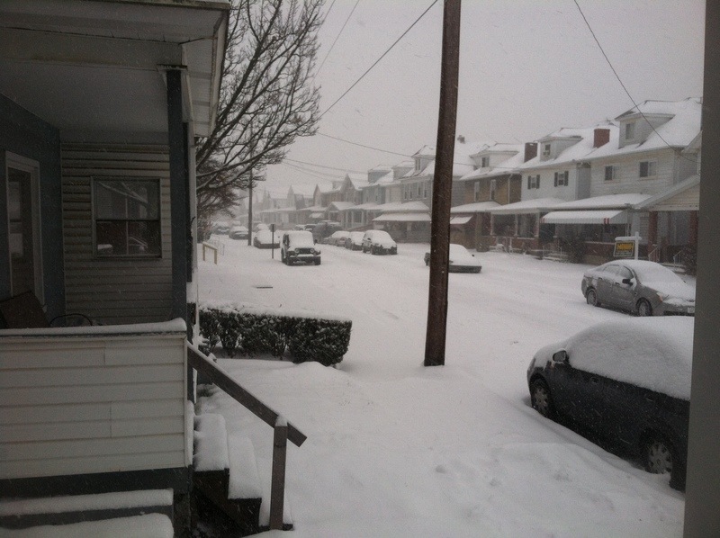 Arnold, PA: 2nd picture of 1700 block of Kenneth Avenue during the snowstorm of February 2013