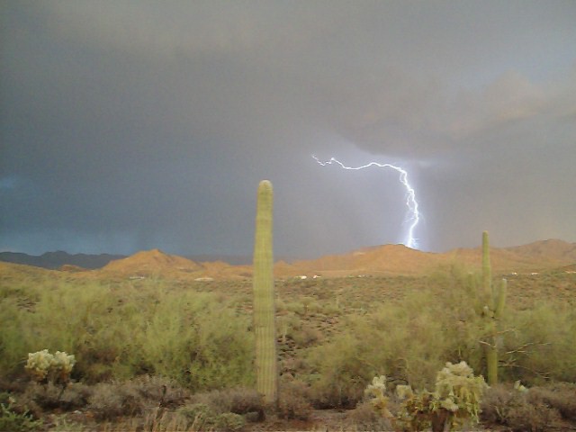 Queen Valley, AZ: Lightning in Queen Valley, AZ