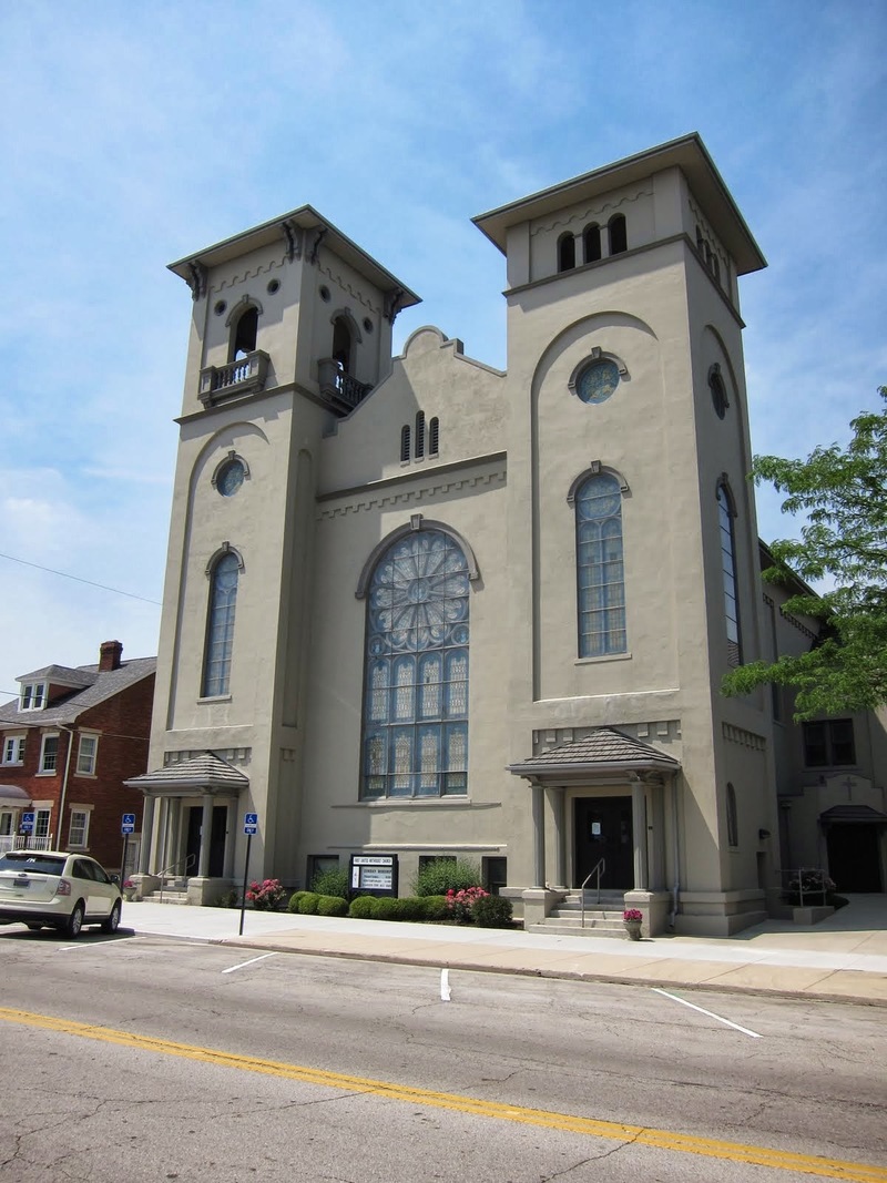 Sidney, OH: First Methodist Church in Sidney Ohio where many Cyclists had a wonderful meal during their stay in GOBA 2013