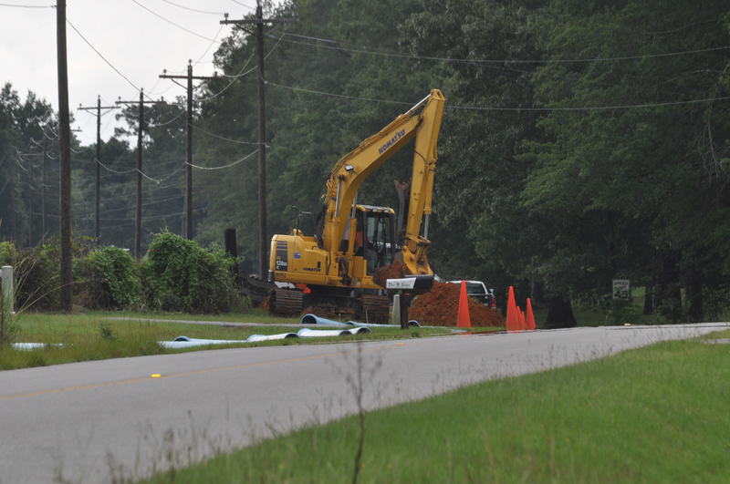 Hopkins, SC: Construction on a water line in hopkins