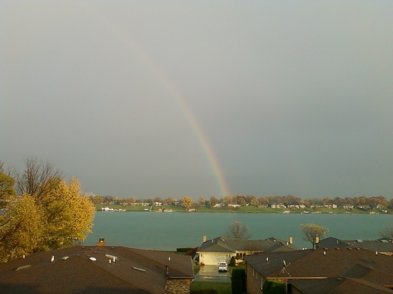 St. Clair, MI: rainbow over the st. clair river