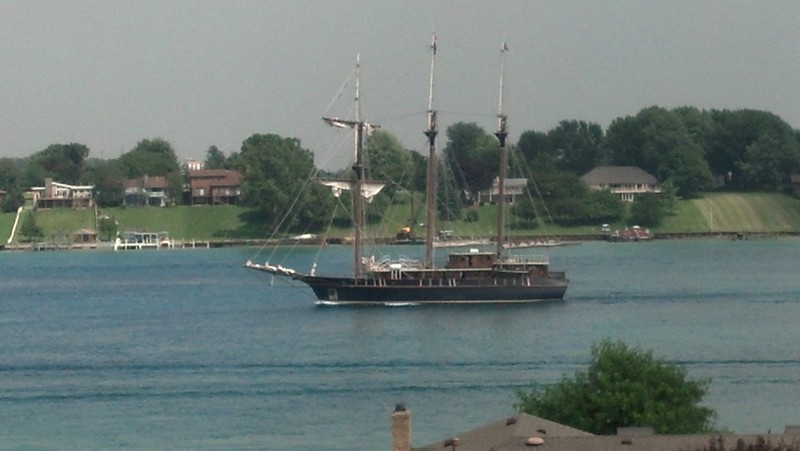St. Clair, MI: tall ship traveling up the st. clair river to bay city, mi