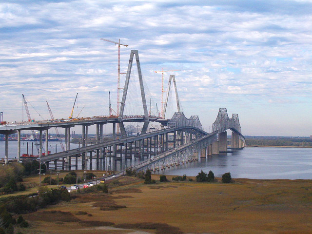 Charleston, SC: November 2004.. when the new bridge was half finished