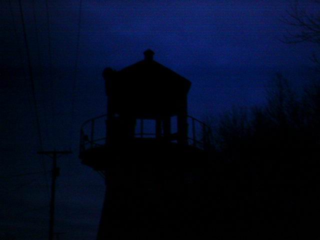 Roseville, OH: Old Roseville Prison Guard Tower at night 1-11-06