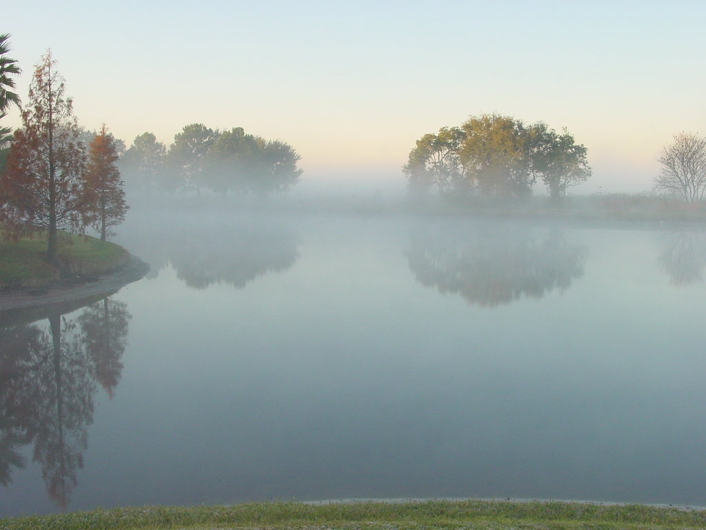 Winter Haven, FL: Early morning fog at Lake Winterset - Winter Haven