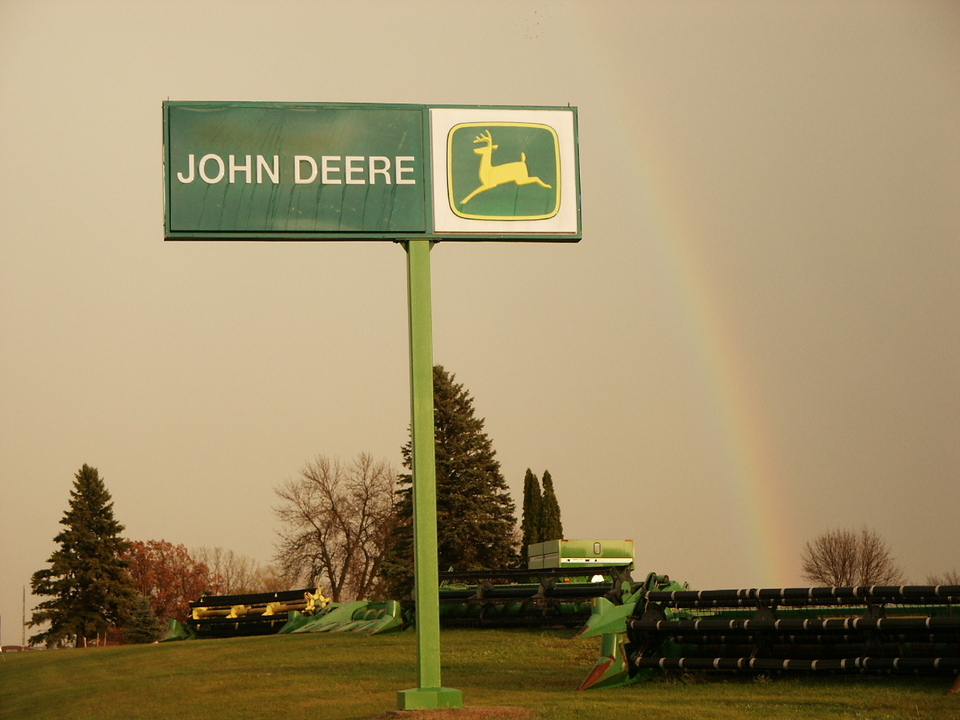 Kiester, MN Rainbow over the John Deer Dealership photo, picture