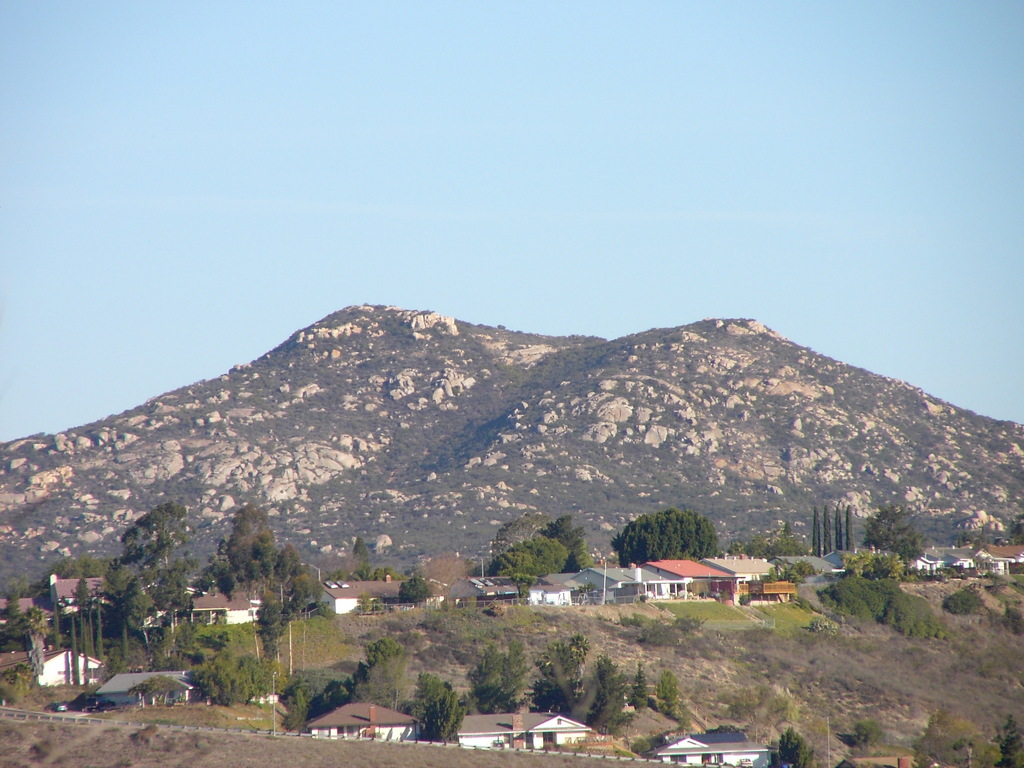 Poway, CA: The Twin Peaks as viewed from across the Poway Valley