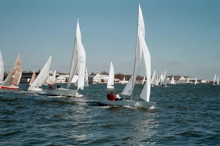 Annapolis, MD: Sailboat Race - in front of Naval Academy