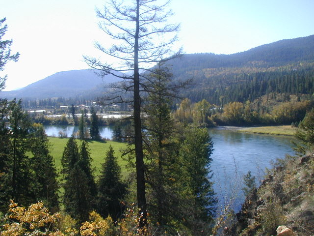 Troy, MT: a view of the kootenai river in troy