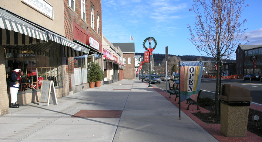Winsted, CT: Downtown sideway with new brick pavers...