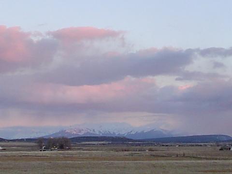 Norwood, CO: View of San Juans looking east from Norwood