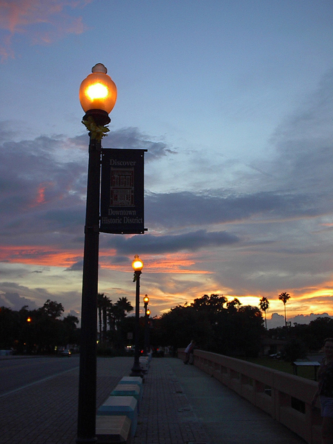 New Port Richey, FL: Sunset over Main Street