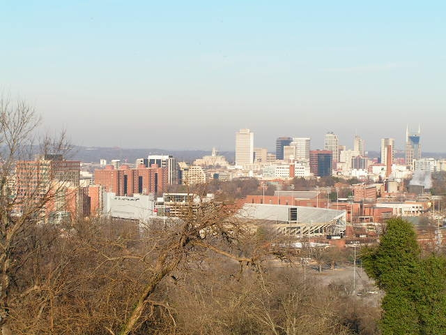 Nashville-Davidson, TN: West End and Downtown Nashville. Vanderbilt University is in the foreground.