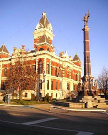 Princeton, IN: Gibson County Courthouse in the center of Downtown Princeton Indiana