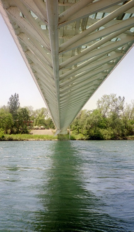 Redding, CA: underneath the North side of the Sundial Bridge...a cool place to be !
