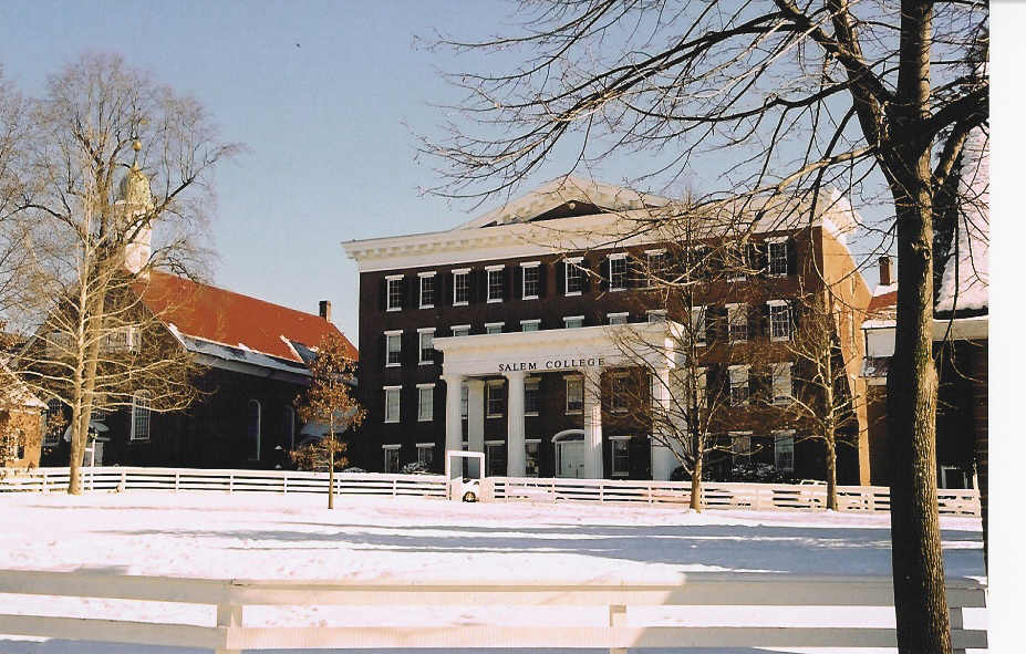 Winston-Salem, NC: January snowfall. Salem College in Old Salem.
