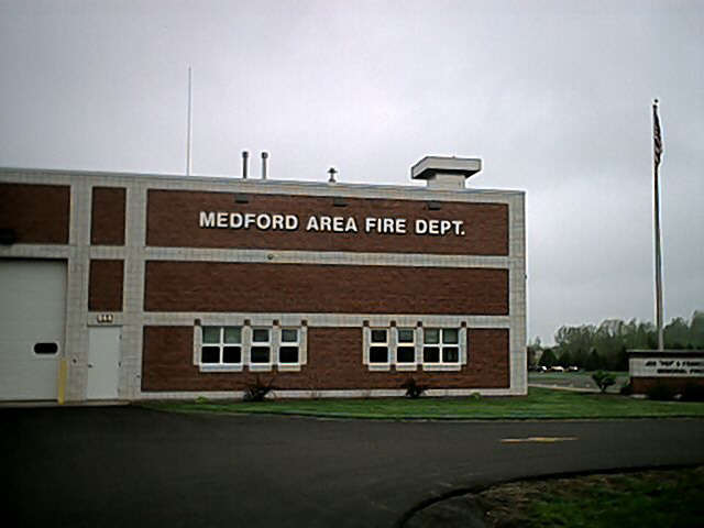 Medford, WI: Part of the Volunteer Fire Station (Taken on 05/22/2004 - Rainy Day)