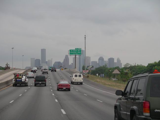 Houston, TX: Skyline view from the I-45