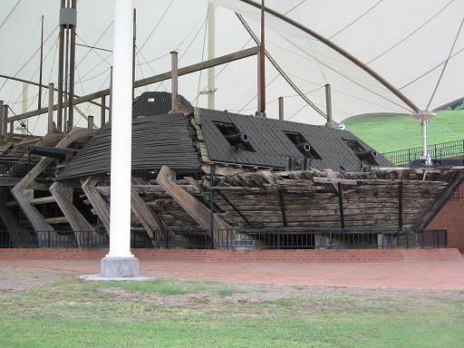 Vicksburg, MS: USS Cairo, a Civil War Ironclad that has been restored and is on display at the Vicksburg Military Park