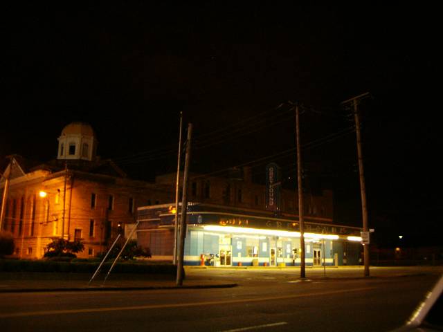 Jackson, TN: Jackson's Greyhound Bus Station Downtown (at night)