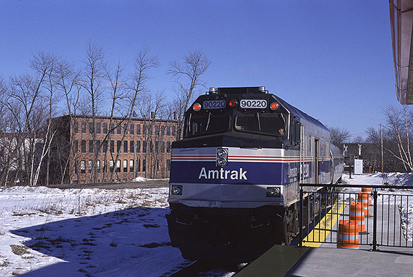 Saco, ME: Amtrak train at the station in Saco