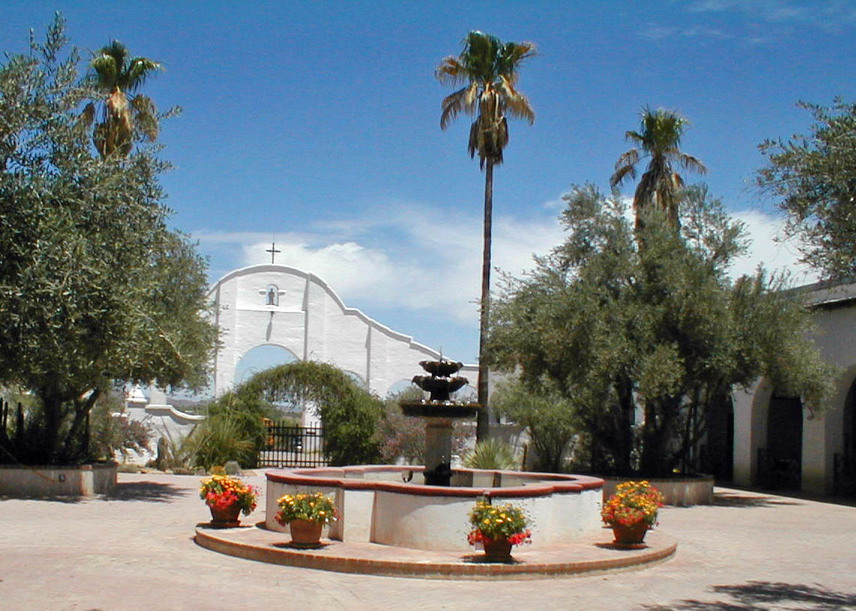 Tucson, AZ: Courtyard - San Xavier del Bac Mission
