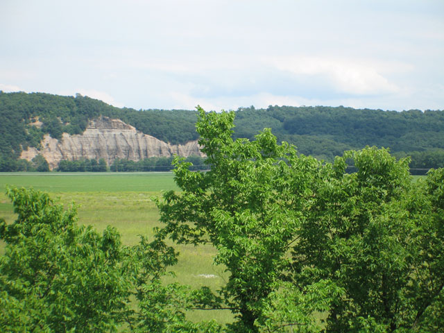 Bainbridge, OH: Copperas Mountian view from top of Seip Mound approx .8 mile east of Bainbridge on U.S. 50. Copperas Mountain is behind Paint Valley Local Schools