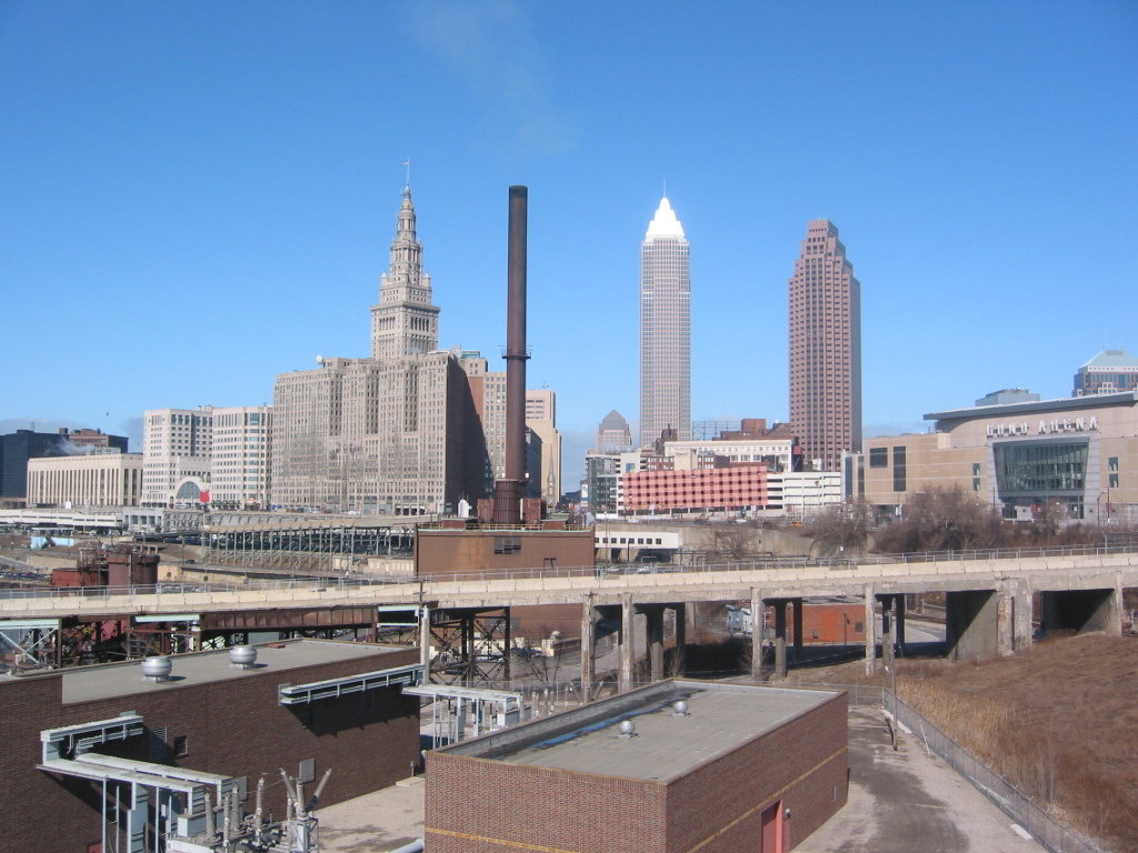 Cleveland, OH: Skyline taken from the lorain carnegie bridge