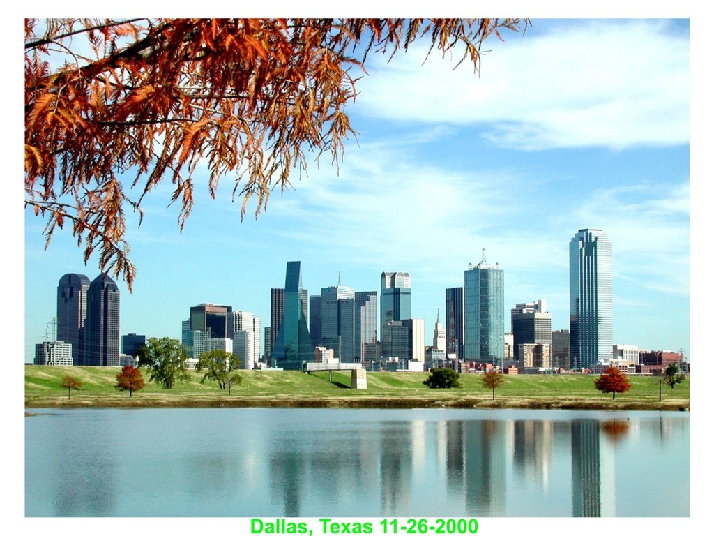 Dallas, TX: Dallas Skyline form a Trinity River Park