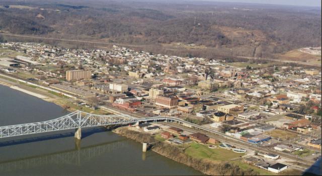 Ironton, OH: Aerial Photo of Downtown Ironton
