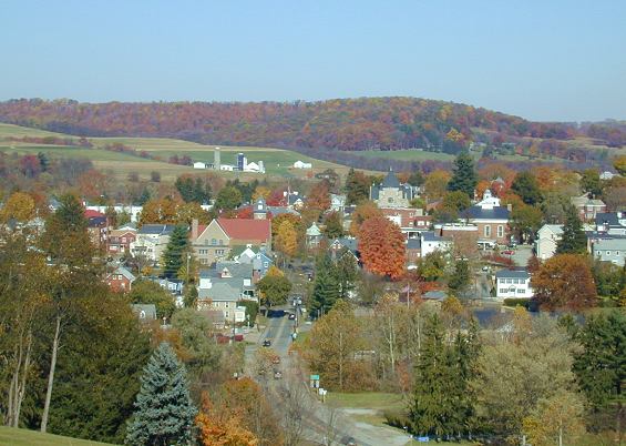 Ligonier, PA: Fall view of Ligonier from Ligonier Cemetery