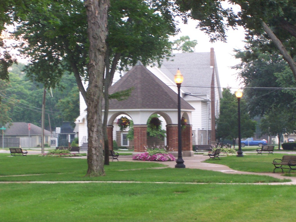 Stockbridge, MI gazebo in town square photo, picture, image (Michigan