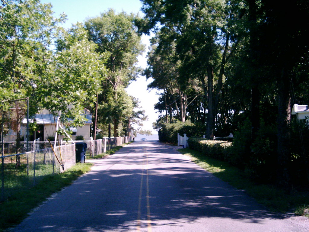 Pass Christian, MS: Menge Ave. view to the Gulf
