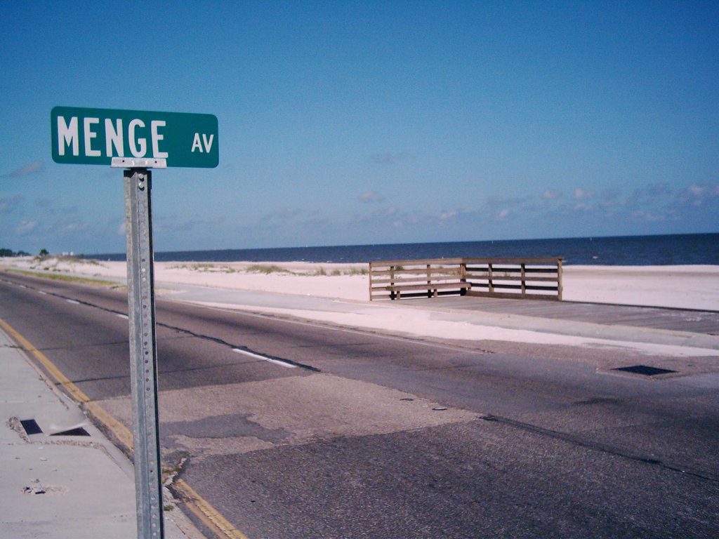 Pass Christian, MS: Menge Ave. view Gulf and beach