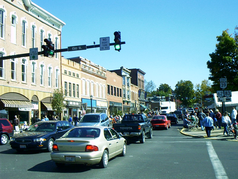 Millersburg, OH looking East from the square photo, picture, image (Ohio) at