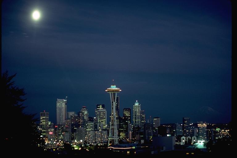 Seattle, WA: Seattle from Queen Ann Hill Nite shot