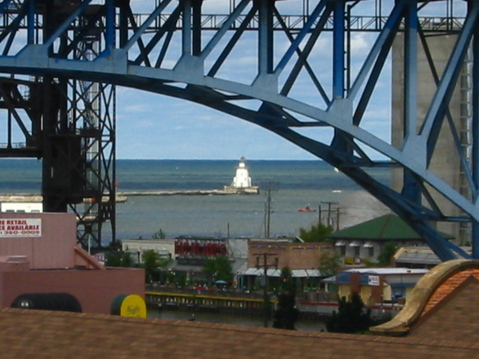Cleveland, OH: lighthouse beyond the Flats