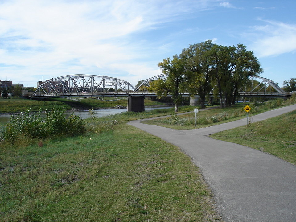 East Grand Forks, MN: Demers ave bridge across the Red river EAST GF MN