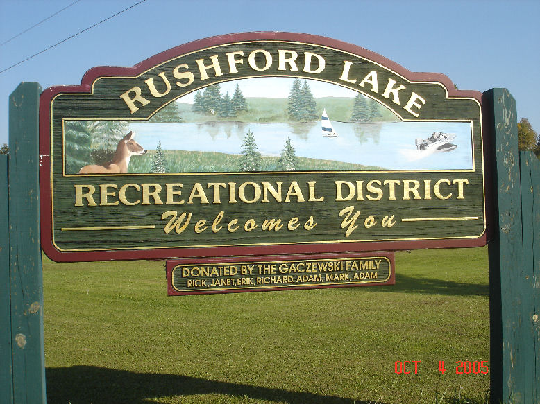 Rushford, NY: Sign "Rushford Lake, NY"
