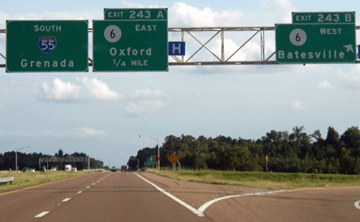 Batesville, MS: Highway Sign