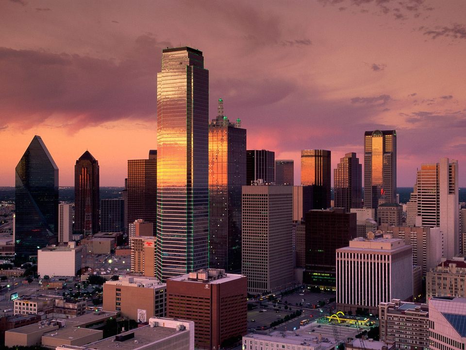 Dallas, TX: Downtown Dalls at sunset