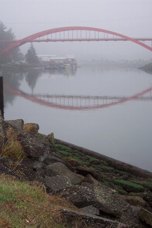 La Conner, WA: Foggy channel in LaConner, WA