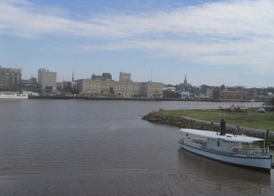 Wilmington, NC: Wilmington view from the deck of USS North Carolina