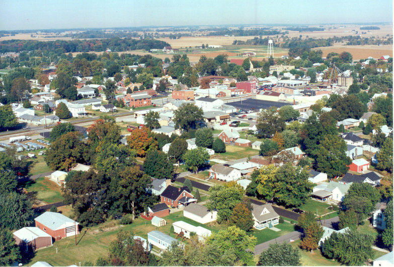 Haubstadt, IN: Aerial view of Haubstadt