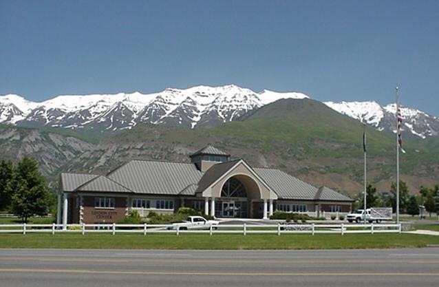 Lindon, UT: Picture of Lindon City Hall and Mt. Timpanogos in background.