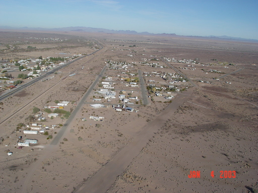 Bouse, AZ: View of Bouse from the air April 2005