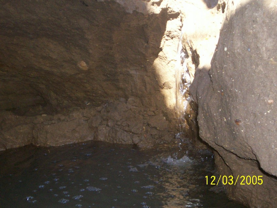 Lompoc, CA: A small waterfall in a cave in the woods of Lompoc