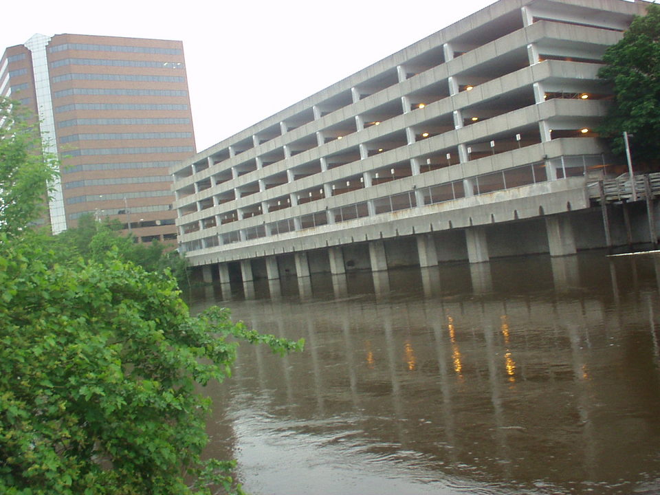 Lansing, MI: View of downtown Lansing from River Walk