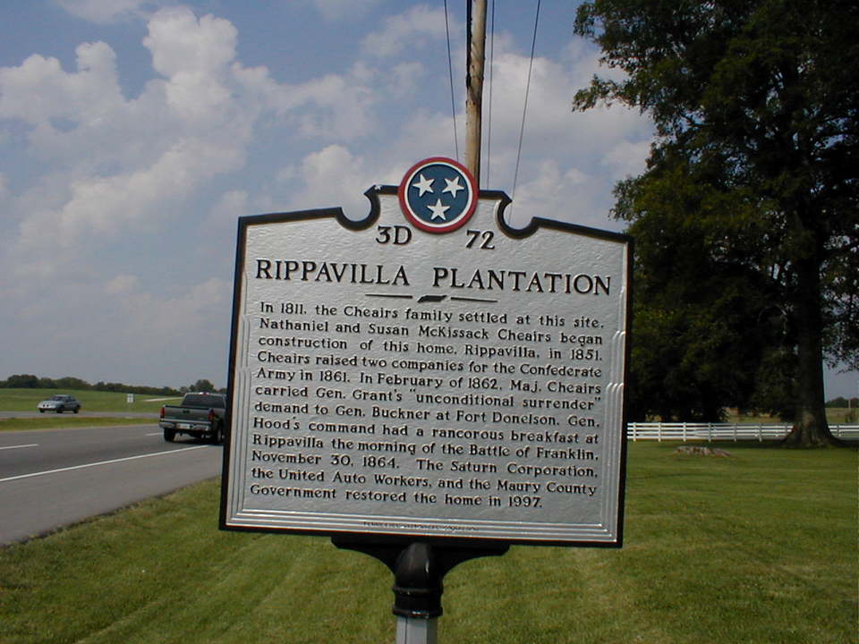 Spring City, TN: Rippavilla Plantation Sign
