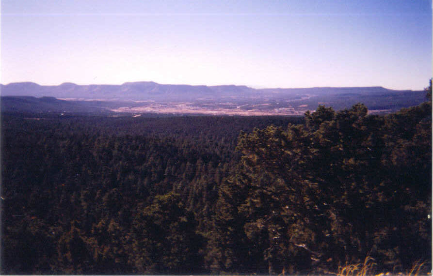 Pecos, NM: mountain view of pecos village
